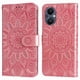 thumbnail image 2 of Funda tipo cartera FOXDOCK para OPPO Reno 8Z , diseño girasol en relieve, cuero PU, cierre magnético, soporte y tarjetero, 2 of 5