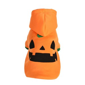Ioensy - Trajes Cálidos Para Cachorros, Sudadera Con Capucha De Lana, Disfraz De Calabaza De Halloween Para Perro Y Gato Para Fiesta L