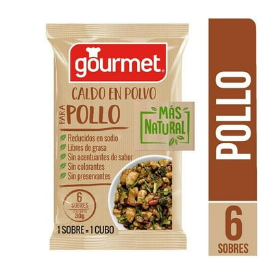 Caldo En Polvo Sabor Pollo Más Natural (6 Sobres) Bolsa 30 G Gourmet