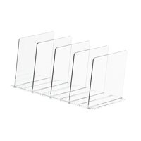 Magideal - Separadores De Estante Transparentes, Organizador De Armario Resistente, Portátil, Ajustable, Separadores, Tablero De Partición De Ropa Para El Hogar, 5 Piezas