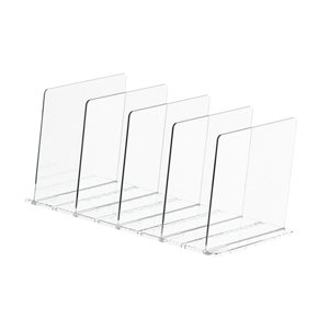 Magideal - Separadores De Estante Transparentes, Organizador De Armario Resistente, Portátil, Ajustable, Separadores, Tablero De Partición De Ropa Para El Hogar, 5 Piezas