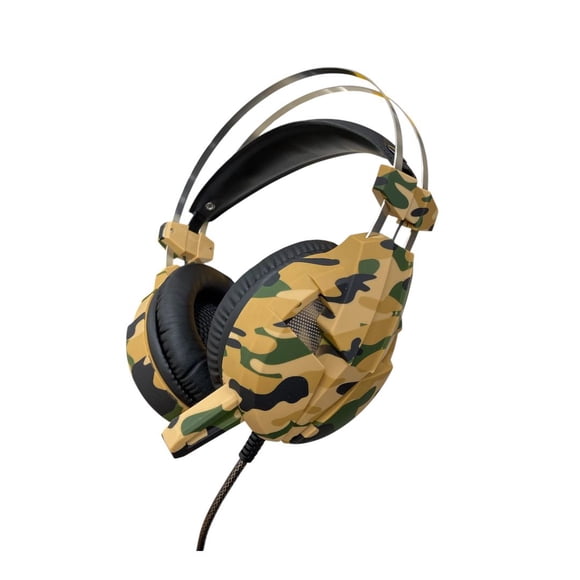 Audífonos Gamer Camuflados con Luz LED y Micrófono