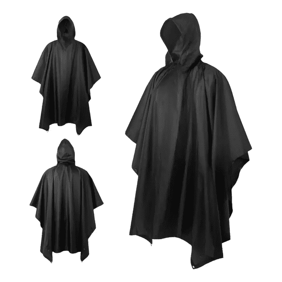 Impermeable Grueso Poncho Capa Con Capucha Adultos