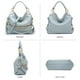 thumbnail image 2 of Bolso Hobo Dasein de cuero vegano con strass para mujer, color azul claro, 2 of 2