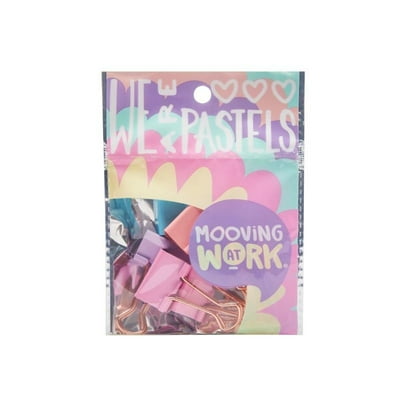 Clips Apretadores Color Pastel 25 Mm 6 Unidades  Mooving