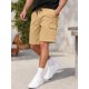 thumbnail image 4 of INSPIRE CHIC Pantalones Cortos de Carga para Hombre de Verano con Cintura de Cordón y Múltiples Bolsillos para Gimnasio y Correr S Caqui, 4 of 5