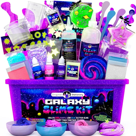 Slime Kit Original Stationery Galaxy con brillo en la oscuridad