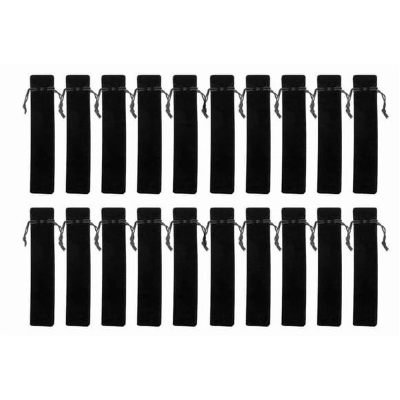 Estuche para bolígrafos HORNO 20 uds terciopelo 17,5 × 3,5 cm negro