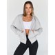 thumbnail image 2 of Trendy Queen Chaqueta cropped con capucha y cierre para mujer, 2 of 3