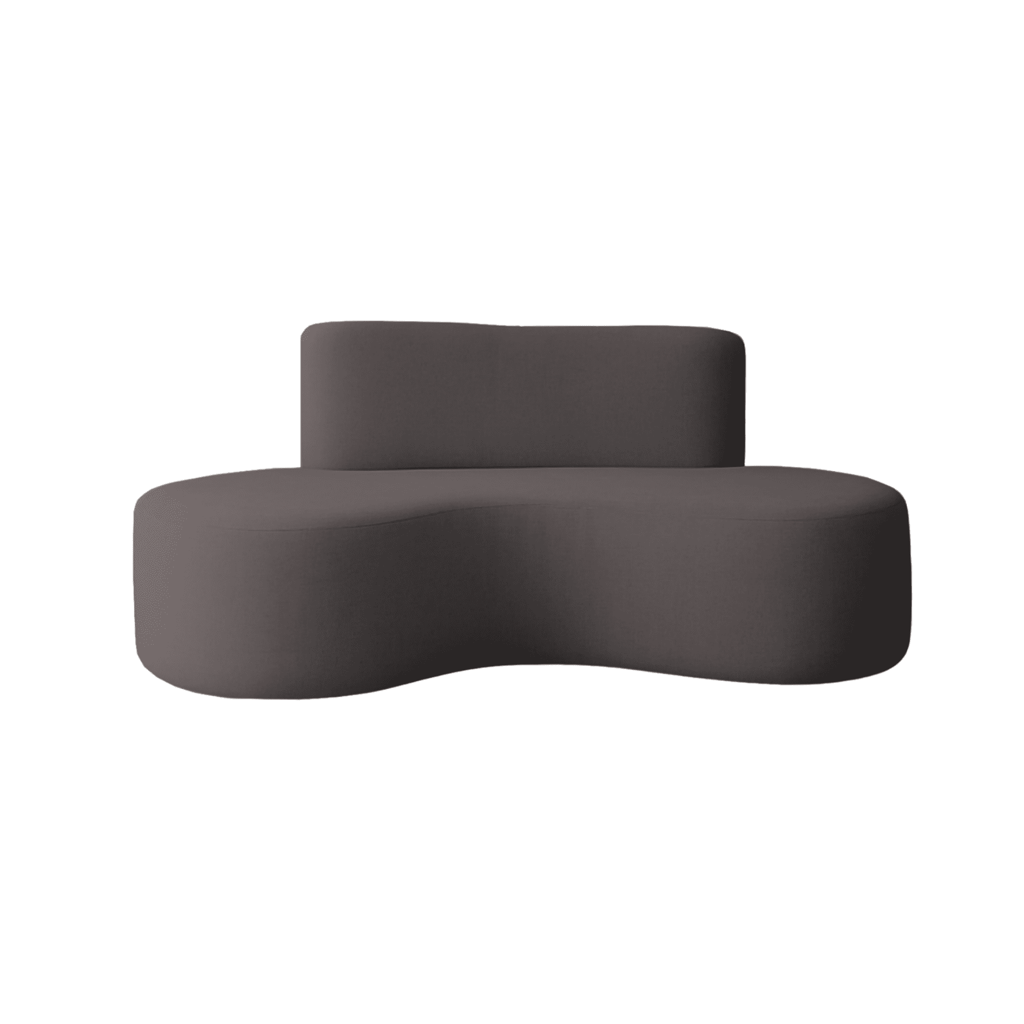 Mueblart - Sofá Curvo Moderno 4 Cuerpos Lino Gris