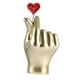 thumbnail image 3 of Corazón moderno Gesto Estatua Estatuilla Amor Mano Escultura Artesanía Gesto Figura para escritorio de oficina Exhibición Estantería Decoración Dorado, 3 of 5
