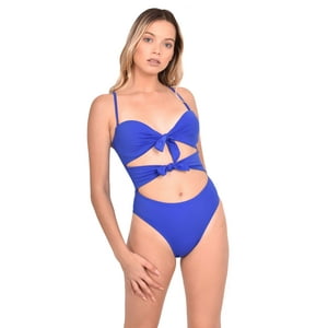 Samia - Trikini Con Doble Nudo Color Azul Xl