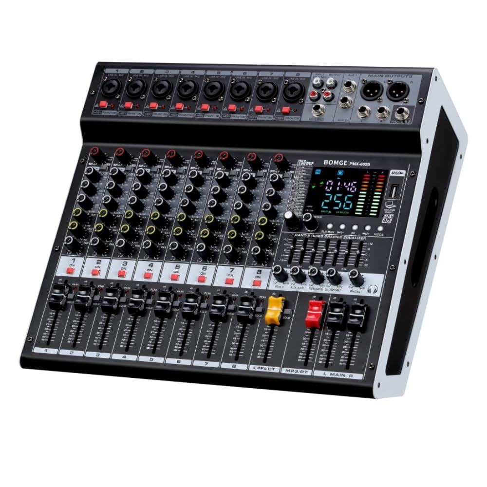 Mixer Bomge Pmx-802b De 8 Canales, 2x400 W, Usb Y Bluetooth