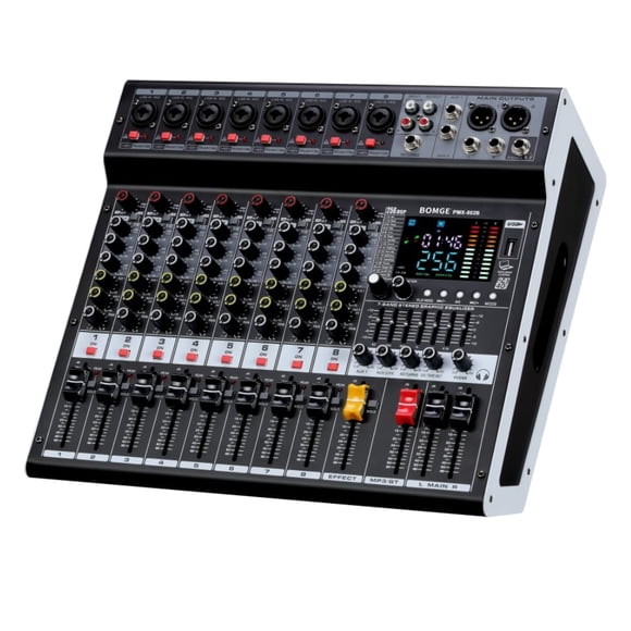 Mixer BOMGE PMX-802B de 8 canales, 2x400 W, USB y Bluetooth