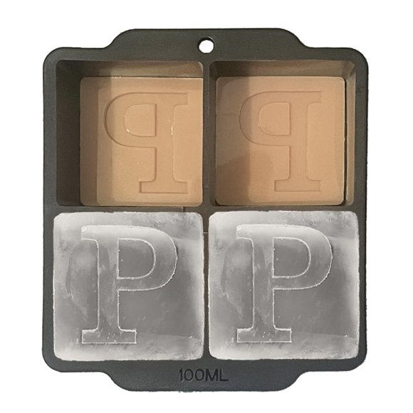 Bandeja de hielo de silicona ZXYJJN 5 cm personalizada de 4 cavidades