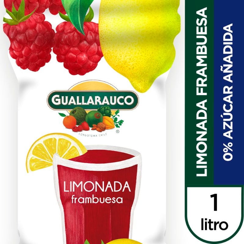 Néctar Limonada Frambuesa 0% Azúcar Añadida Botella 1 L Guallarauco