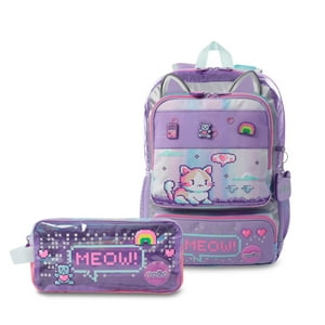 Pack Escolar Mochila Morado Mediana + Estuche Andy Cat Totto