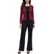thumbnail image 2 of INSPIRE CHIC Blazer para el trabajo de oficina de mujeres, casual, de manga larga, abierto al frente, sin cuello, chaquetas de traje con bolsillos XS Burdeos, 2 of 6