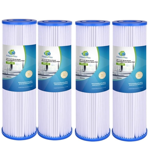 Cartuchos de filtro de agua CFS, paquete de 4 unidades, poliéster plisado, 5 micras