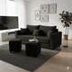 thumbnail image 1 of Living Aurelia 3 Cuerpos + 2 Pouf Tela Negro, 1 of 1