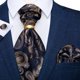 thumbnail image 4 of Corbata Gruesa Ascot, Anillo Dorado, Paño Y Colleras Hombres azul Talla Única, 4 of 7
