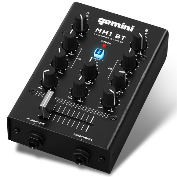 Mezclador DJ Gemini MM1BT portátil Bluetooth de 2 canales