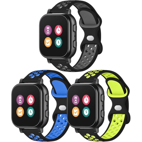 Pack de 3 correas de silicona impermeables para reloj Gizmo para niños