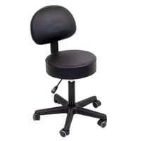 Glomed - Piso Taburete Consulta Medica Con Respaldo - Negro