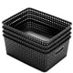thumbnail image 4 of Cestas de almacenamiento Eslite de plástico, paquete de 4 unidades, 29 x 23 x 12 cm, color negro, 4 of 8