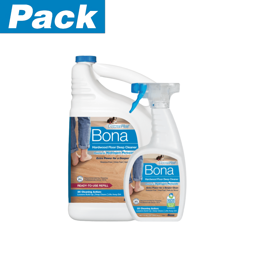 Pack Limpiadores Power Plus Pisos Madera Bona 3.78 Lt Y 650 Ml