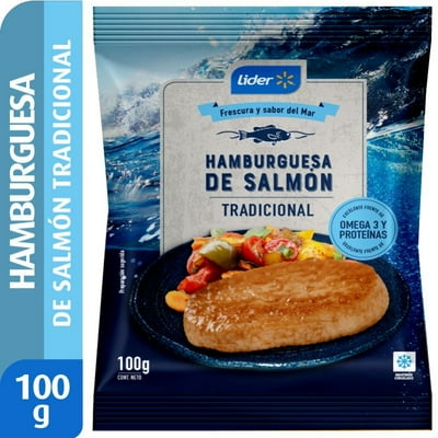 Hamburguesa De Salmón Tradicional 100 G Lider