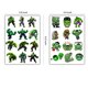 thumbnail image 3 of Tatuajes temporales Green Hero para niños – 8 hojas – SDONY, 3 of 4