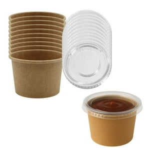 Disparo - Set 100 Envases Kraft 1Oz Salsa 30Ml Beige Desechable Salsero
