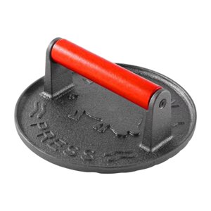 Bothyi - Press De Hamburguesas De Parrilla De Hierro Fundido Portable Portable Para Cocinar A La Parrilla Redonda