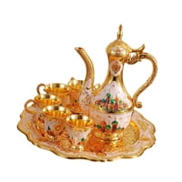 Bothyi - Juego De Té Turco De Diseño Retro, Tetera De Lujo Para Comedor, Sala De Estar, Fiesta, Color Blanco