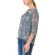 thumbnail image 4 of INSPIRE CHIC Camisas de Mujer de Manga 3/4 Blusas de Chifón Floral Gris Azul-Blanco Floral S, 4 of 7