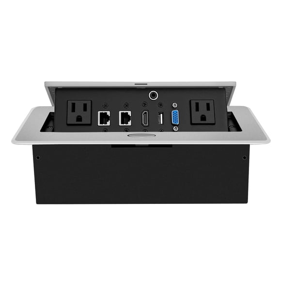 Caja De Coiones Power Strip De Mesa Desplegable Con Toma Hdmi