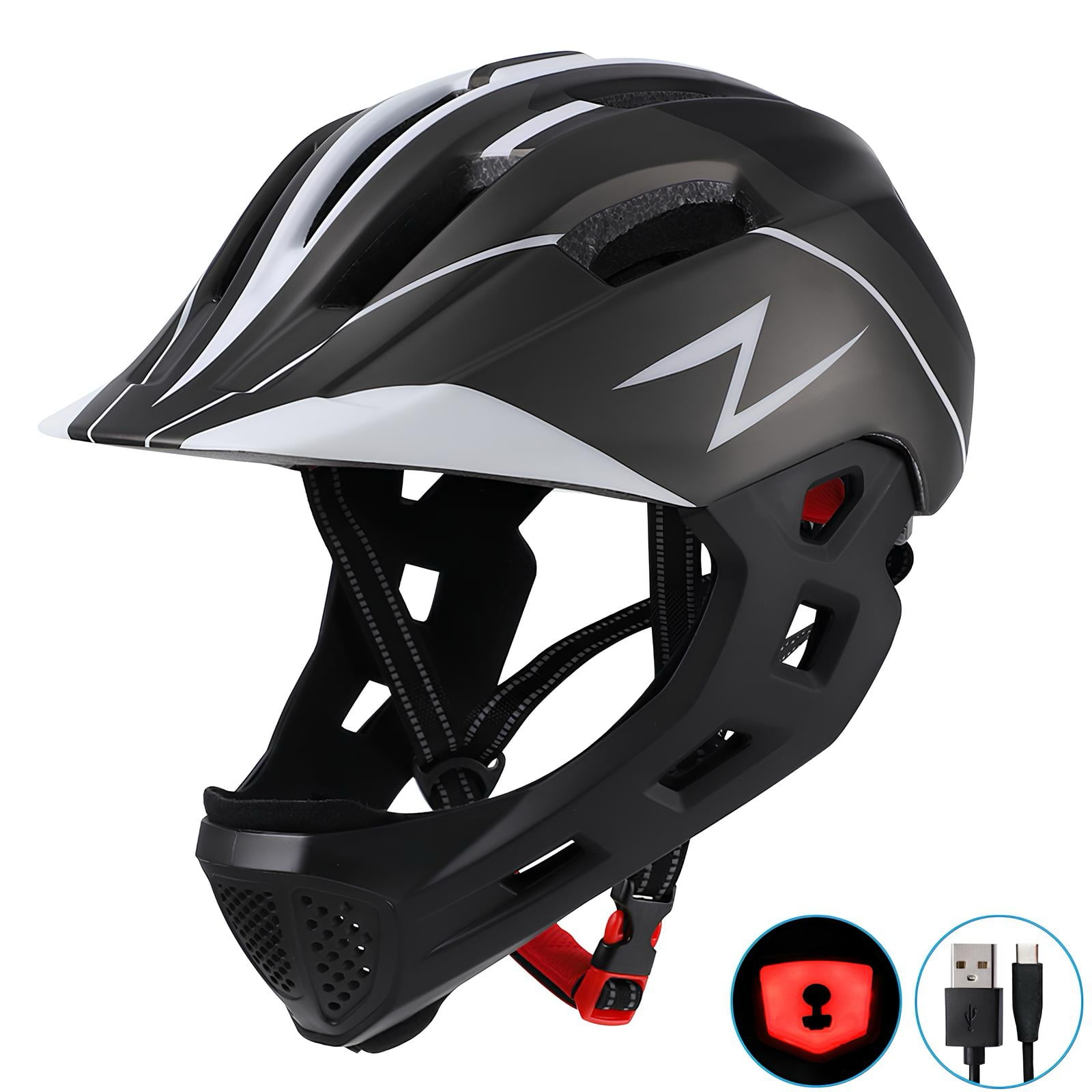 Casco Integral Infantil Bici 2 En 1 Slight Negro Lubabycas