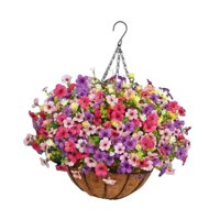 Bothyi - Flores Artificiales Colgantes En Cesta Para Decoración De Interiores Y Exteriores.