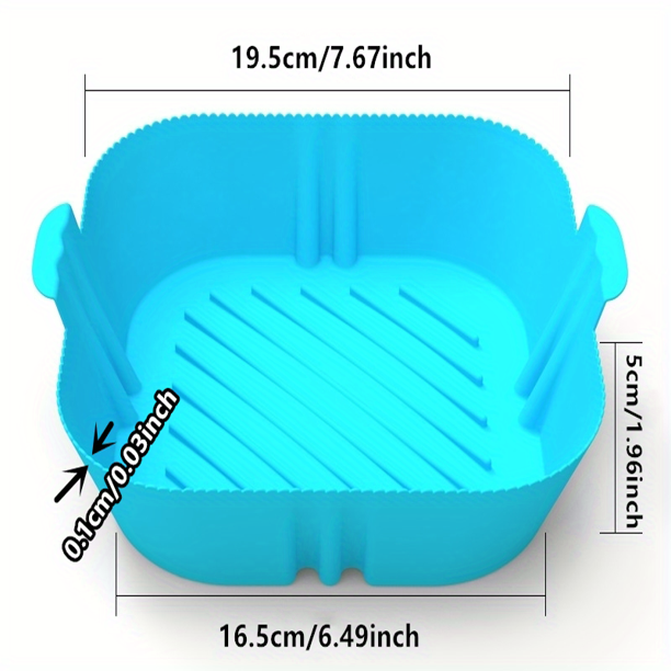 1/2PCS Square Air Fryer Silicone Pot Reusable Air Fryers Liners Oven Baking Tray Home Kitchen Air Fryer Accessories 7.67''x6.49''x1.96''