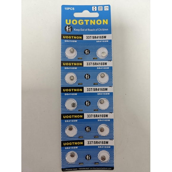 Batería de reloj UOGTNON 337 SR416SW 1,5 V, paquete de 10