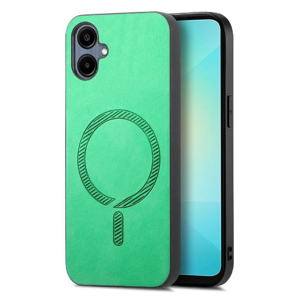 Magnetic Slim Case for Samsung Galaxy A06 with Camera Guard & Anti-Scratch Back Green