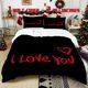 thumbnail image 1 of 3pcs ILoveYouPrinted Bedding Set Soft Polyester Duvet Cover with 2 Pillowcases All Season Comfort, 1 of 5