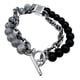 thumbnail image 1 of Pulsera Doble, Cadena Y Piedras, Cierre Ot, Regalo Hombre Negro 8 Cm 20 Cm, 1 of 7