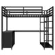 thumbnail image 3 of Metal Loft Bed with Wardrobe and L-shaped Desk, Full Size Loft Bed with Storage Cubes and Shelves, Loft Bed for Kids Teens Adults, Black, 3 of 3