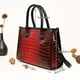 thumbnail image 3 of 3pcs/set Crocodile Pattern Tote Bag, Luxury Top Handle Satchel, Women's Fashion Handbag, Shoulder Bag, Wristlet & Clutch Purse Wallet, 3 of 3