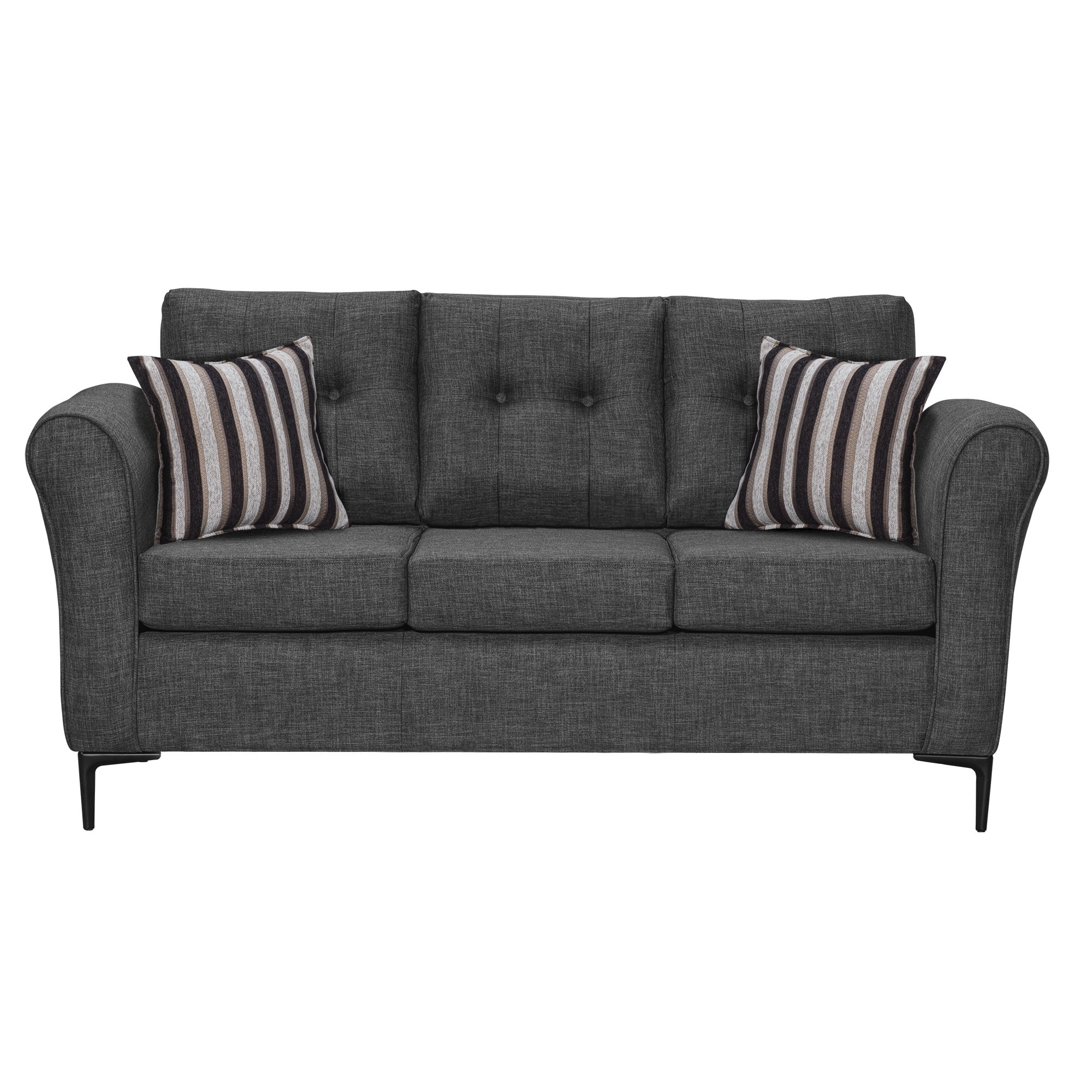 Colbox - Sofá Centauro 3 Cuerpos-met Tela Gris Oscuro