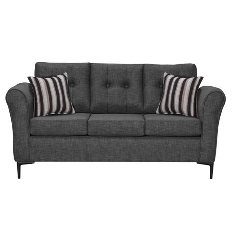 Colbox - Sofá Centauro 3 Cuerpos-Met Tela Gris Oscuro