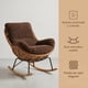 thumbnail image 2 of Sillon Mecedor Silla Mecedora Sitial Moderna Base Rattan Xl Marrón, 2 of 8