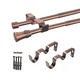 thumbnail image 2 of Set Doble De Barras Para Cortina Extensible 120-210 Cm De Metal Diámetro 16/19 Mm Soporte De Muro Terminal Cobre Cónico, 2 of 2